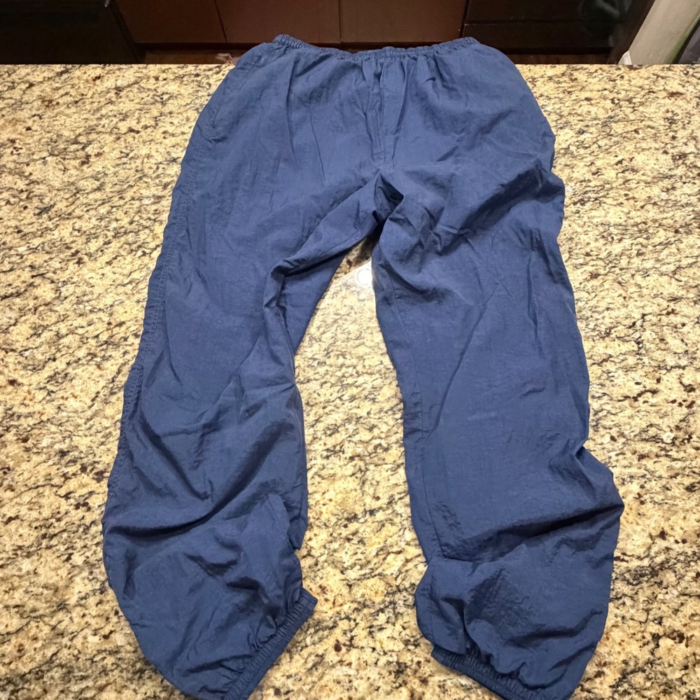 Vintage Nike Navy Blue L Windbreaker Track Pants Mens Joggers Zipper Cuffs v
